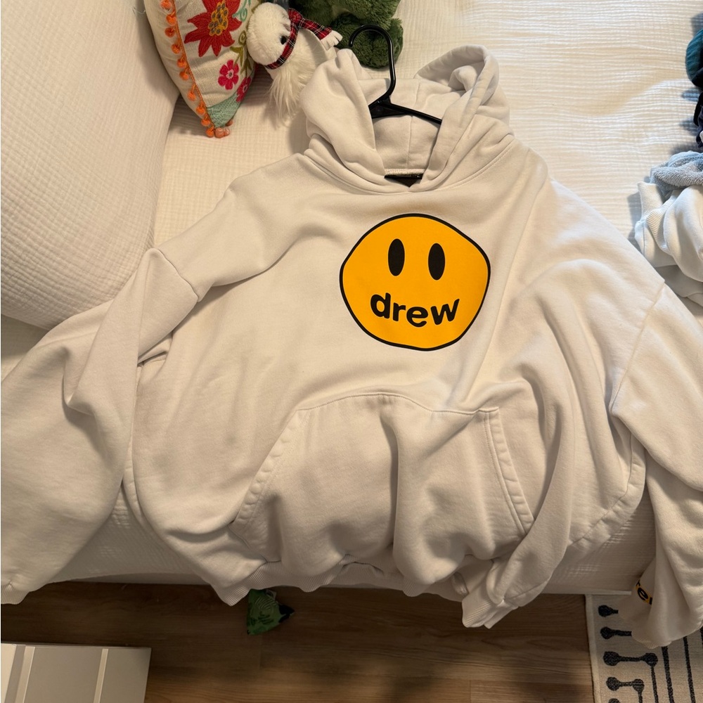 White Hoodie with Yellow Smiley Face
